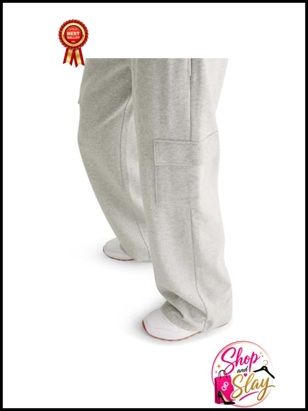 Fleece Wide Leg Low Rise Cargo Pants Straight Fit Button Zip